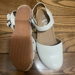 a new day Cream Leather Sandals